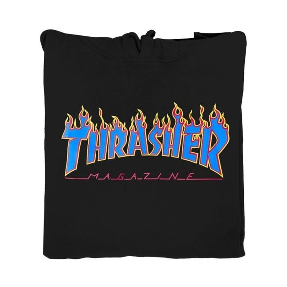 Thrasher Flame Logo Hood (Black/Blue)